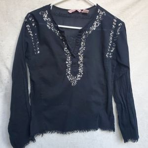 Overdrive gauze and sequin blouse